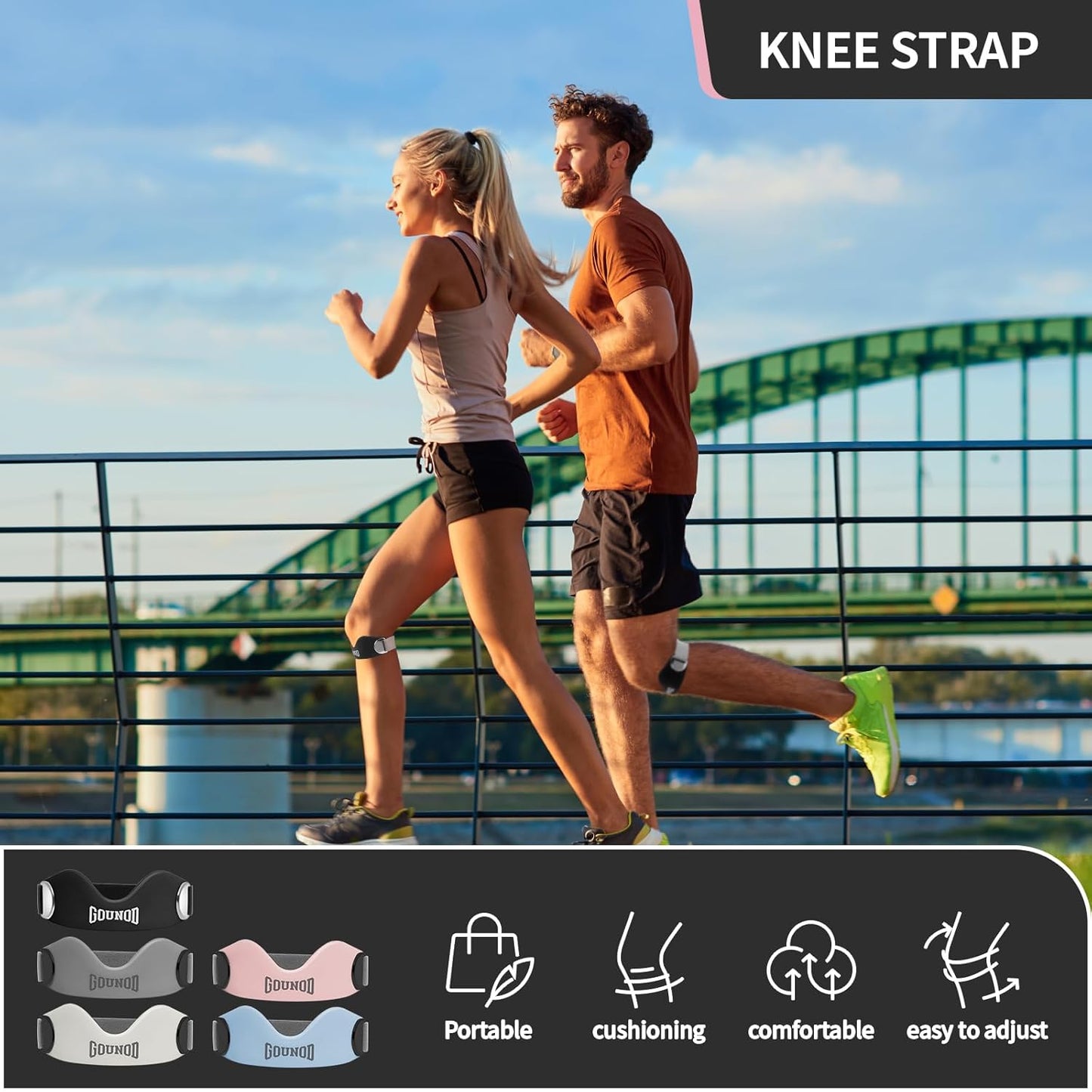 Patellar Support Straps For Knee Pain (2 Straps Included)